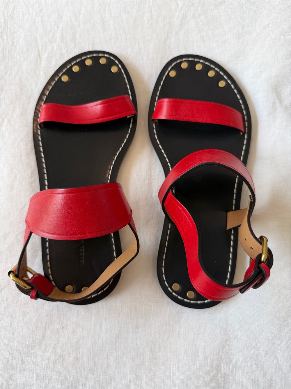 Womens Isabel Marant - Red Leather Sandals - 38
